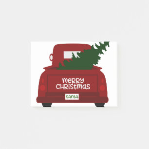 Santa's Little Red Christmas Tree Truck Post-it Notes
