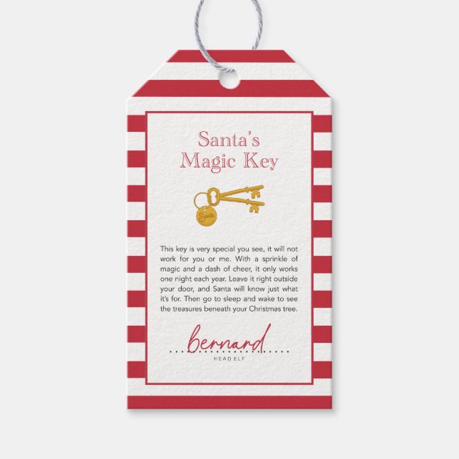 Santas Magic Key Gift Tags (Front)