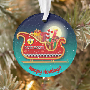 Santa's Magic Xmas Sleigh Ornament