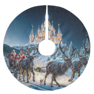 Santa's Magical Castle Delivery Brushed Polyester Tree Skirt