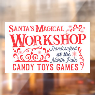 Santa's magical workshop Christmas Window Cling
