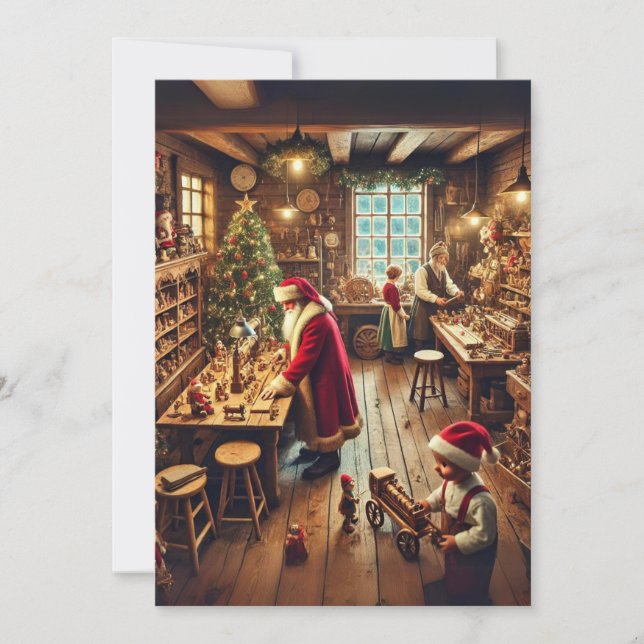 Santa's Magical Workshop Holiday Card (Front)