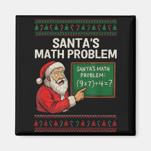 Santa's Math Problem 67 Viral Meme Christmas Ugly  Magnet (Front)