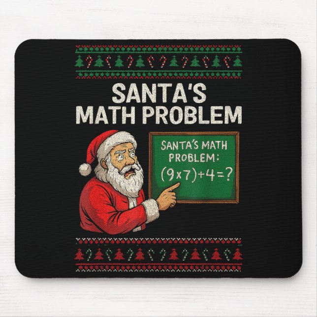 Santa's Math Problem 67 Viral Meme Christmas Ugly  Mouse Mat (Front)