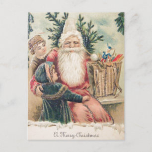 Santa's Merry Christmas Holiday Postcard