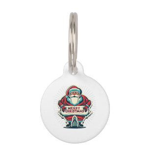 Santa's Merry Message Spreading Christmas Joy Pet Tag