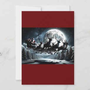 Santa's Midnight Sky Journey Holiday Card