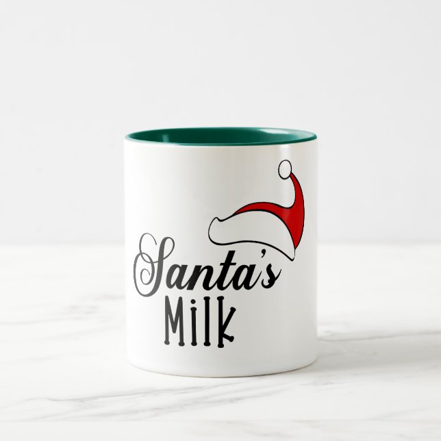Santa's milk favourite funny christmas mug design (Center)