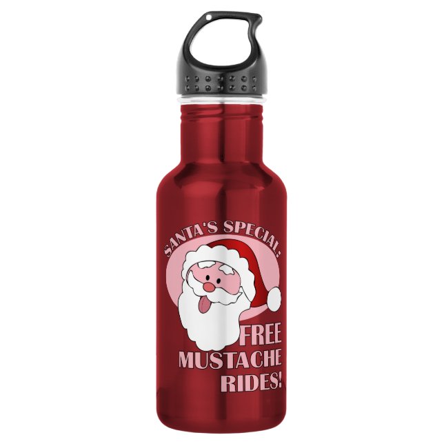 Santa's Moustache Rides 532 Ml Water Bottle (Front)