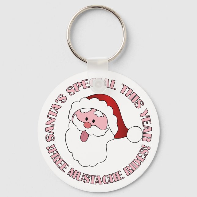 Santa's Moustache Rides key chain (Front)