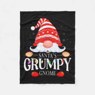 Santa's Mpy Gnome Matching Christmas Pajama  Fleece Blanket