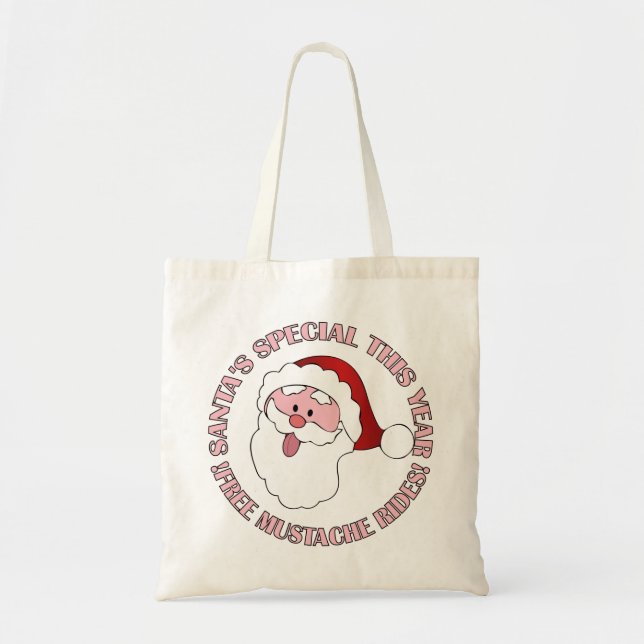 Santa's Mustache Rides bag - choose style (Front)