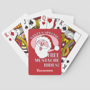 Santa's Mustache Rides custom playing cards