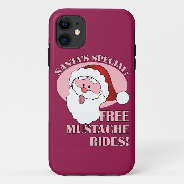 Santa's Mustache Rides iPhone case (Back)