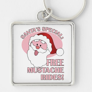 Santa's Mustache Rides key chain