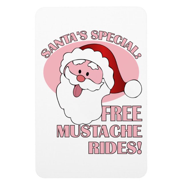 Santa's Mustache Rides magnet (Vertical)