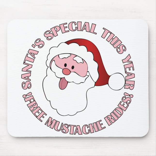 Santa's Mustache Rides mousepad (Front)