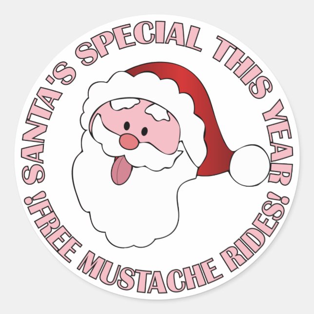 Santa's Mustache Rides stickers (Front)