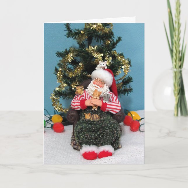 Santa's Naptime with Kitties Card (Front)