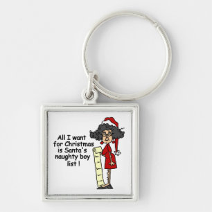 Santa's Naughty Boy List Key Ring