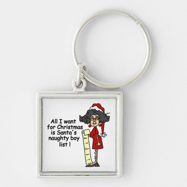 Santa's Naughty Boy List Key Ring (Front)