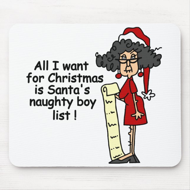 Santa's Naughty Boy List Mouse Mat (Front)