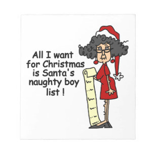 Santa's Naughty Boy List Notepad