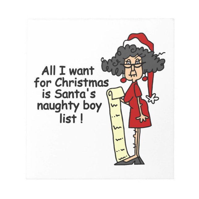 Santa's Naughty Boy List Notepad (Front)