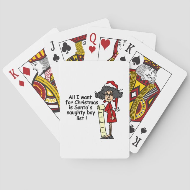 Santa's Naughty Boy List Playing Cards (Back)