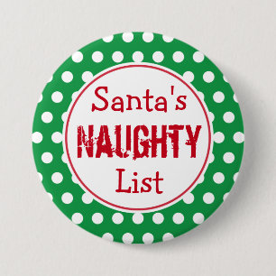 Santa's Naughty List Christmas Button
