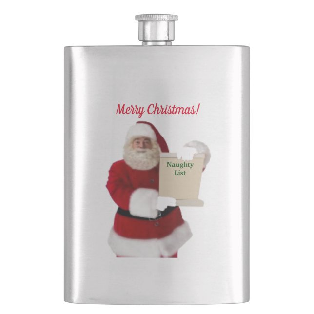 Santas Naughty List Flask (Front)