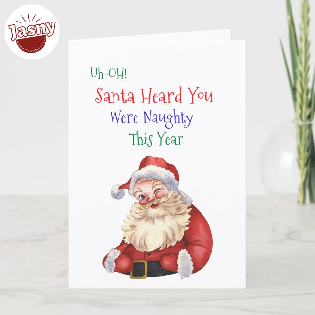Santa's Naughty List Folded Holiday Card (Creator Uploaded)