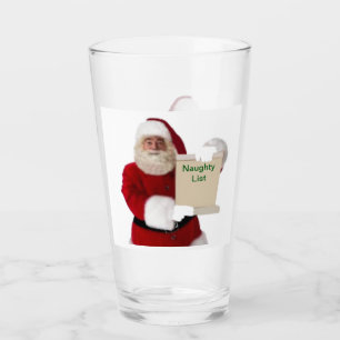 Santa's Naughty List Glass Tumbler