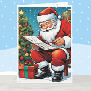 Santa's Naughty & Nice List Add Names Christmas Holiday Card