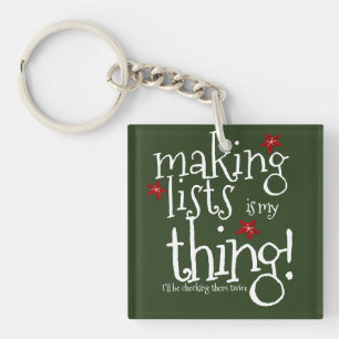 Santas Naughty & nice list Clipboard Key Ring