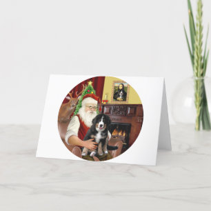 Santas new- Bernese Mountain Dog Puppy (L) Holiday Card
