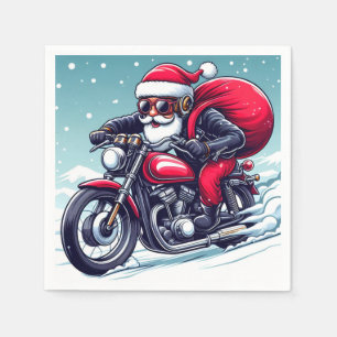 Santa's New Boat - Christmas humor Napkin