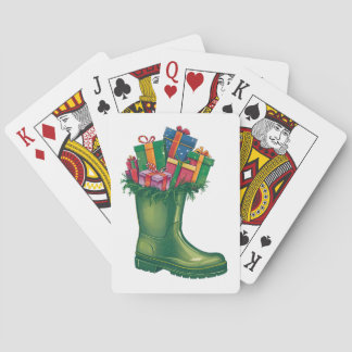 Santa's New Boots Playing Cards