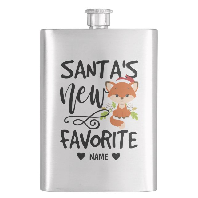 Santa's New Favourite Hip Flask (Front)