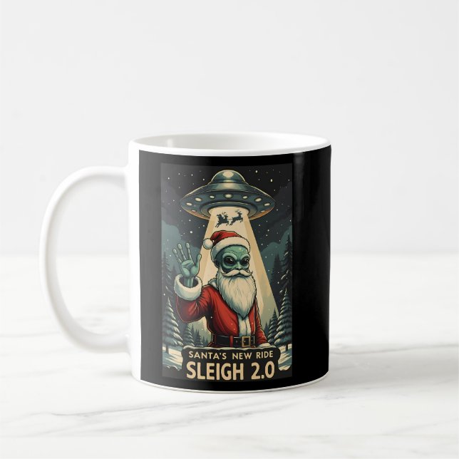 Santa's New Ride: Sleigh 2.0 Coffee Mug (Left)