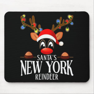 Santas New York Reindeer Funny Xmas Matching Pjs  Mouse Mat