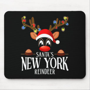 Santas New York Reindeer Funny Xmas Matching Pjs  Mouse Mat