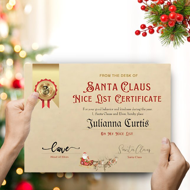 Santa's Nice List Certificate Invitation (Creator Uploaded)