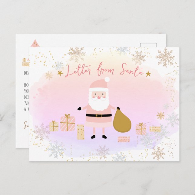 Santa's Nice List for Kids, Letter from Santa Holiday Postcard (Front/Back)