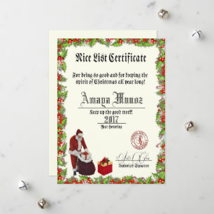 Santa's Nice List Holiday Card