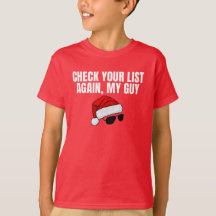 Santa's Nice List Kids Funny Christmas T-Shirt