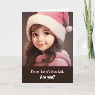 Santa's Nice List Photo Christmas Card