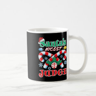 Santa's Nicest Judge Funny Christmas Naughty Nice  Coffee Mug
