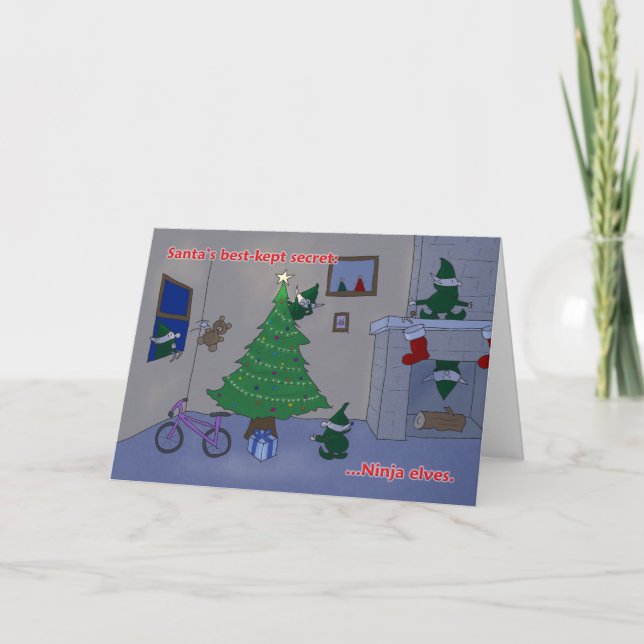 Santa's Ninja Elves Holiday Card (Front)
