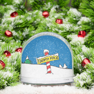 Santa's North Pole Sign Snow Globe